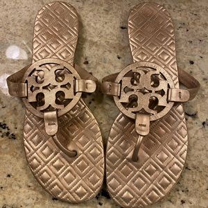 Tory Burch rose gold miller sandal